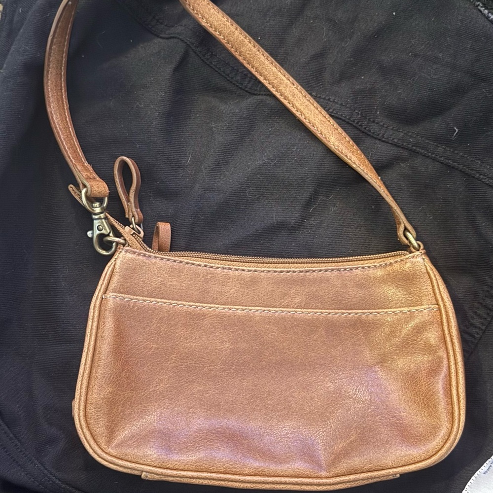 Nine West Tan Leather Shoulder Bag